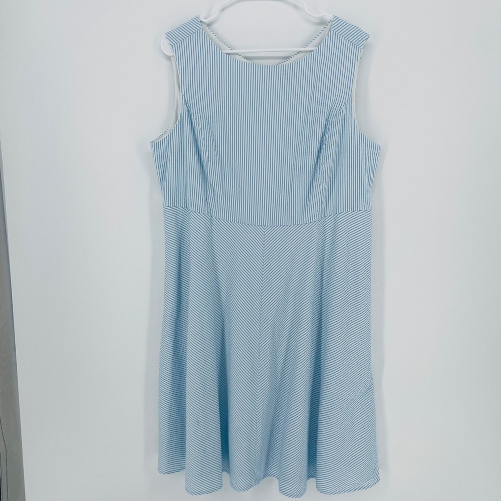 Lands' End Blue Striped Dress